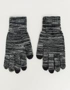 Asos Design Touchscreen Gloves In Black And White Twist