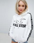Hollister Taped Logo Hoody - White