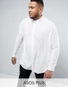 Asos Plus Oversized Viscose Shirt In Off White - White