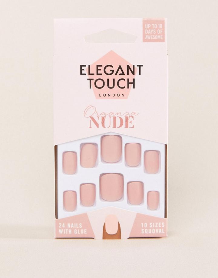 Elegant Touch Nude Collection False Nails- Organza Matte - Pink