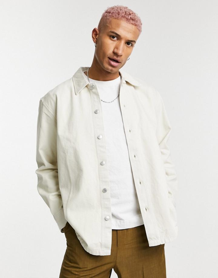 Weekday Calam Denim Shirt In Ecru-neutral