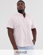 French Connection Plus Short Sleeve Linen Shirt-pink