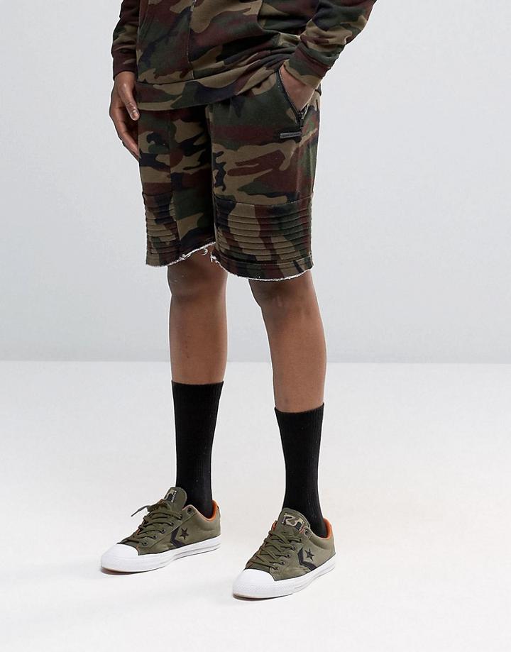 Hand Of God Camo Sweat Shorts - Khaki