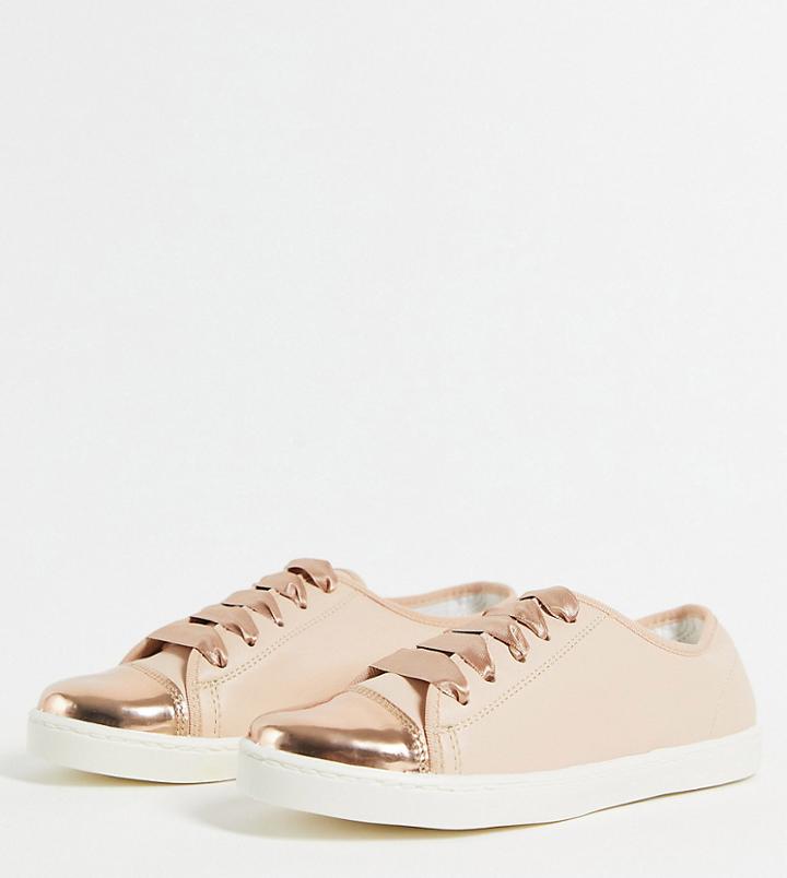 Simply Be Wide Fit Sneakers In Beige-neutral
