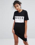 Nicce London Logo T-shirt Dress - Black
