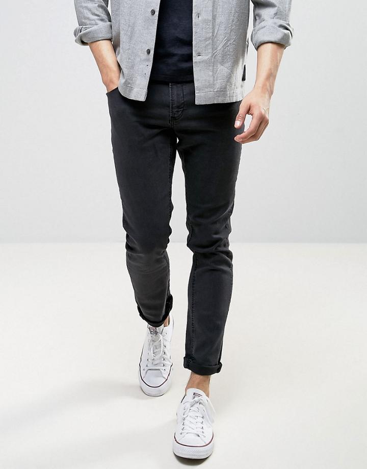 Ldn Dnm Washed Black Skinny Jeans - Black