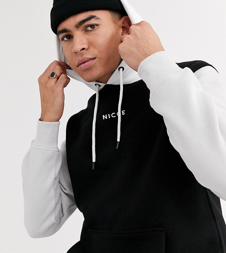 Nicce Hoodie With Contrast Sleeves In Black