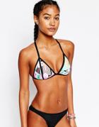 Bikini Lab Tropical Mesh Triangle Bikini Top - Multi