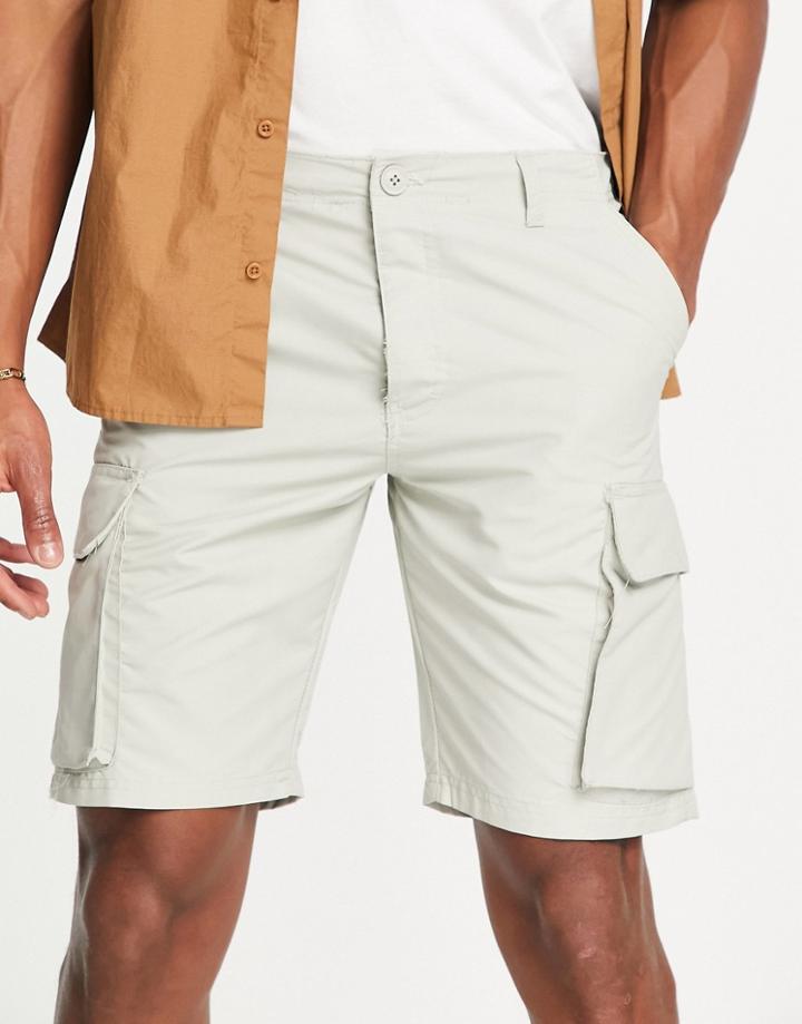 French Connection Utility Tech Cargo Shorts In Stone-neutral