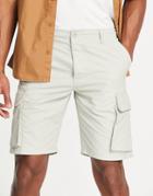 French Connection Utility Tech Cargo Shorts In Stone-neutral