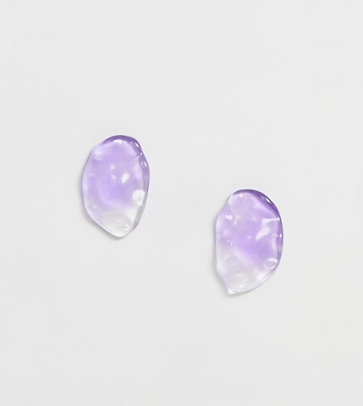 Weekday Transparent Stud Earrings In Purple - Purple