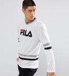Fila Black Line Mesh Long Sleeve T-shirt With Logo In White - White