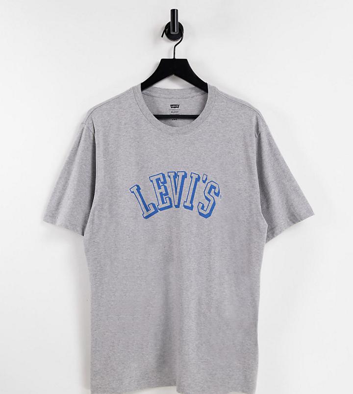 Levi's Relaxed Fit T-shirt In Gray With Collegiate Logo Exclusive To Asos-red