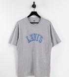 Levi's Relaxed Fit T-shirt In Gray With Collegiate Logo Exclusive To Asos-red