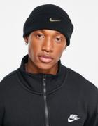 Nike Swoosh Beanie Hat In Black