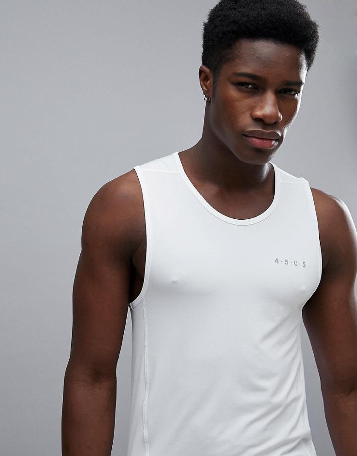 Asos 4505 Muscle Tank With Quick Dry In White - White