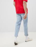 Tommy Jeans 90s Sailing Capsule Cropped Tapered Dad Jeans In Light Wash - Blue