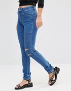 Uncivilised Aries Mid Rise Stretch Jeans - Blue