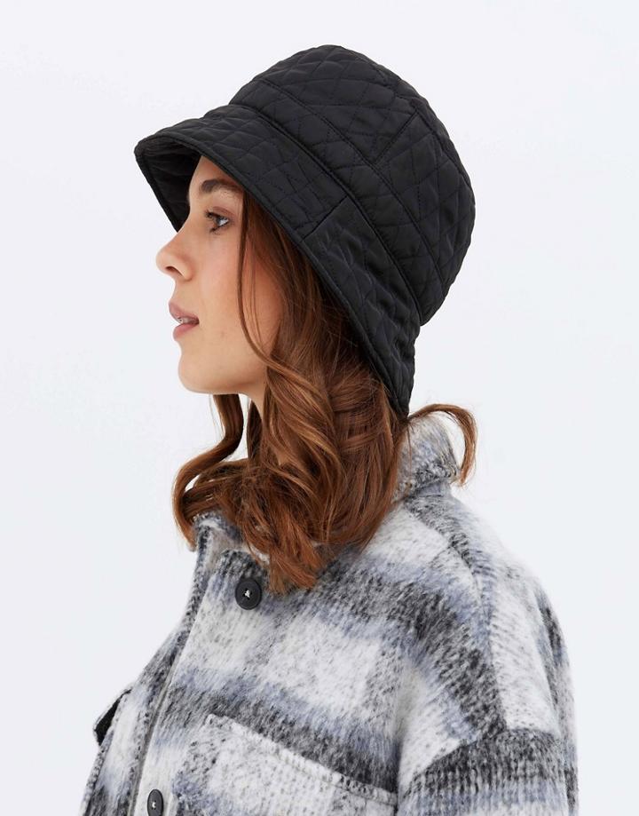 New Look Quilted Bucket Hat In Black