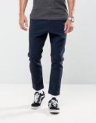 Solid Tapered Pants - Navy