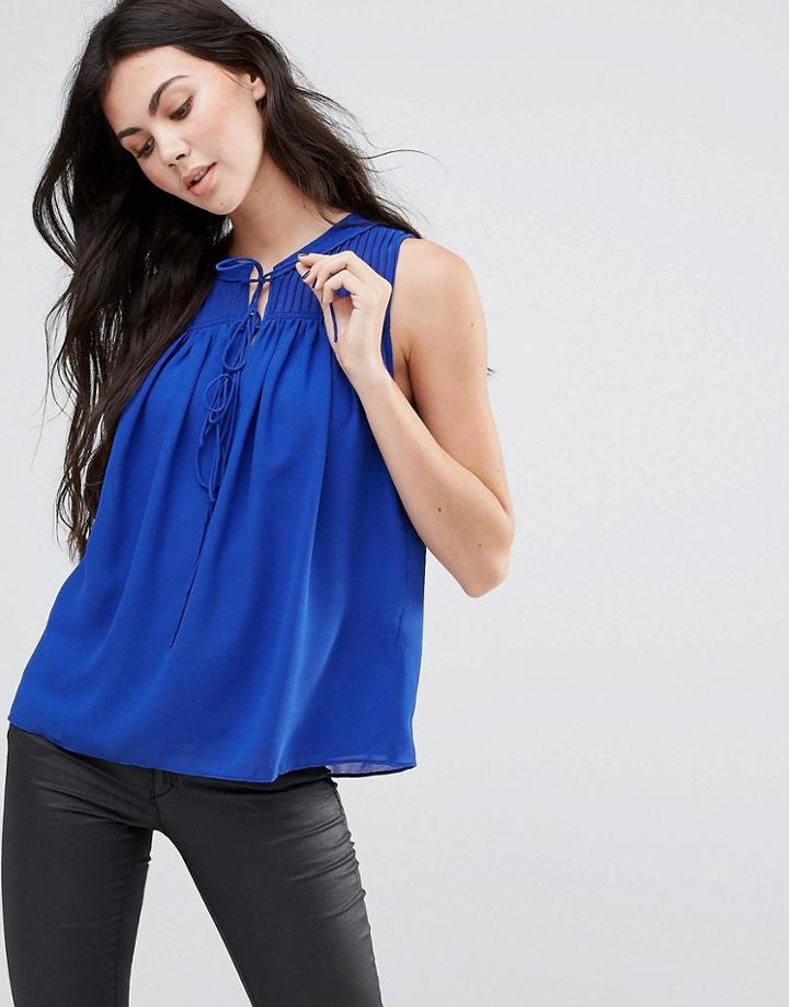 Greylin Lawrence Pintucked Blouse - Blue