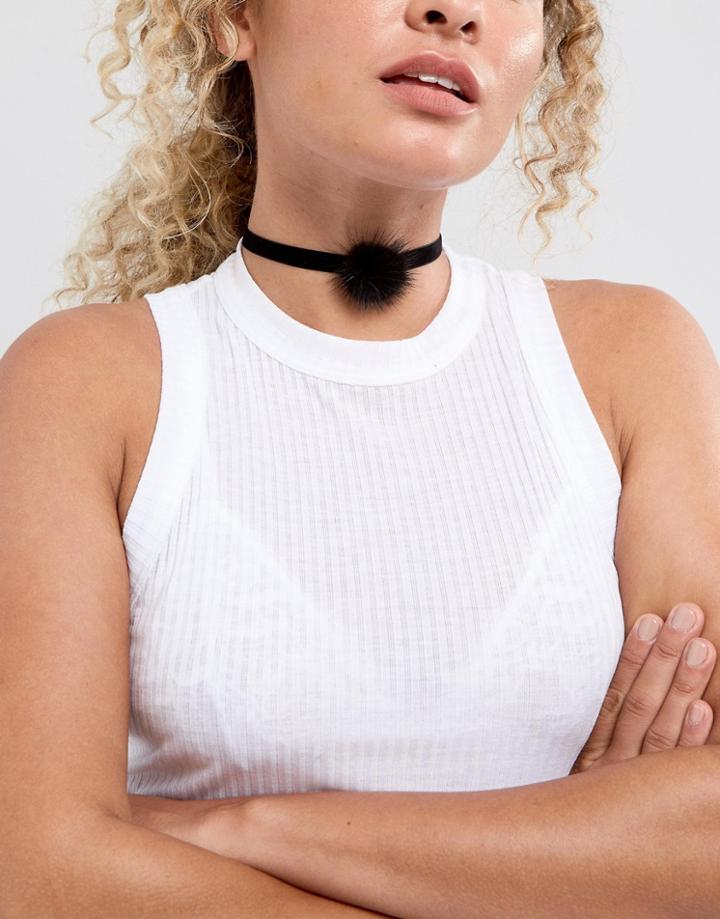 Johnny Loves Rosie Pom Choker Necklace - Black