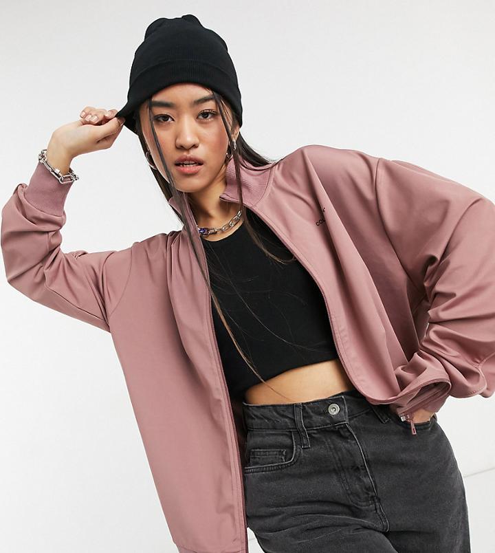 Collusion Unisex Track Jacket In Poly Tricot In Dusty Pink - Part Of A Set