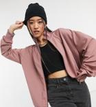 Collusion Unisex Track Jacket In Poly Tricot In Dusty Pink - Part Of A Set