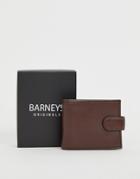 Barneys Original Leather Wallet In Brown-black