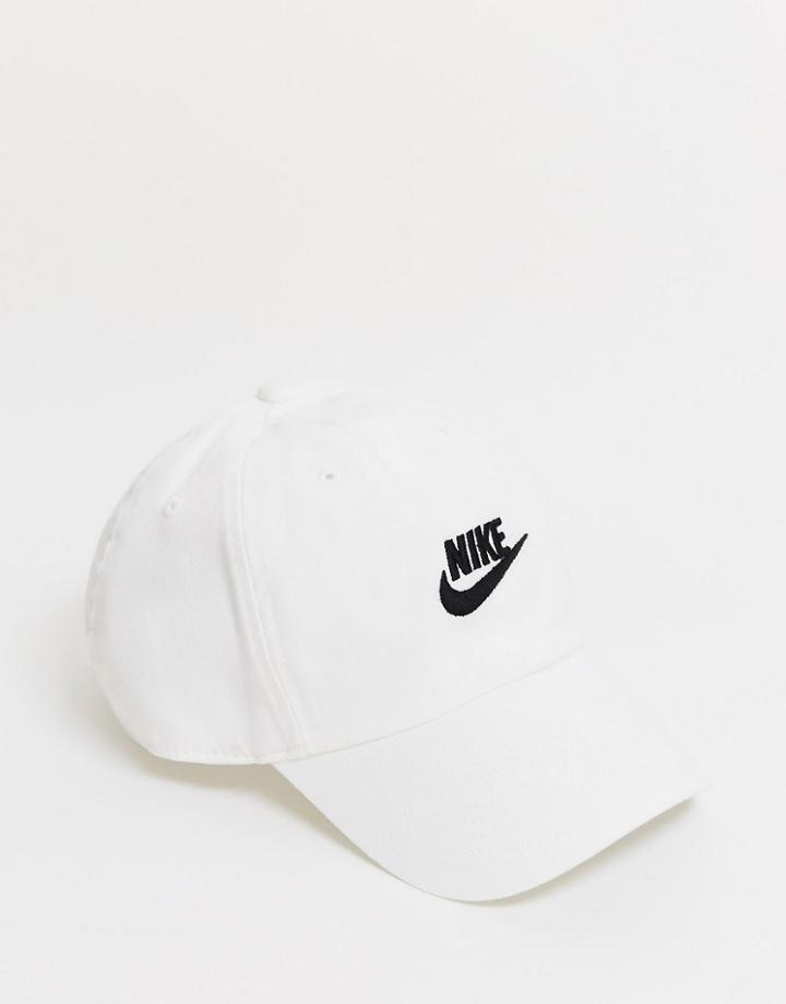 Nike Futura Logo Washed Cap In White