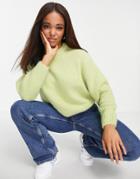Pull & Bear Oversized Crew Neck Sweater In Lime-green