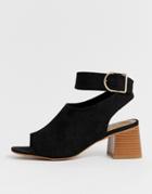 Asos Design Trina Peep Toe Shoe Boots - Black