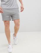 Asos Design Jersey Skinny Shorts In Gray Marl - Gray
