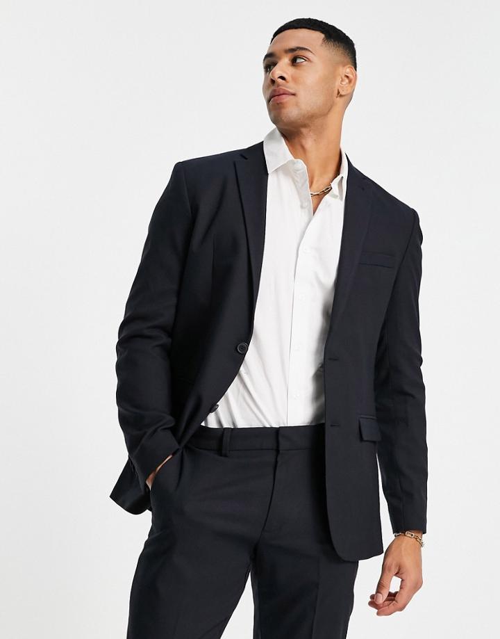 New Look Slim Suit Jacket In Navy