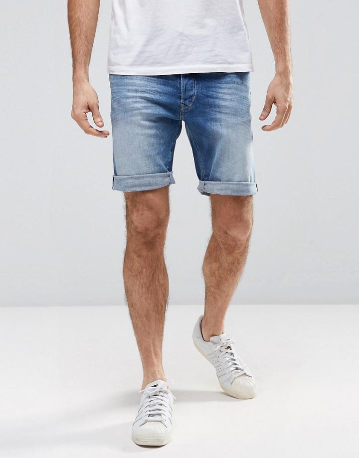 Replay Denim Short 901 Taper Fit Mid Wash - Blue