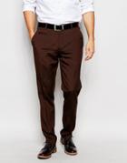 Asos Slim Smart Pants - Brown
