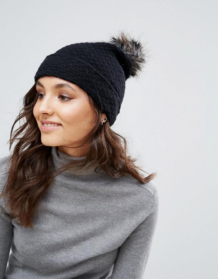 Alice Hannah Core Range Stitch Inter Beanie - Black