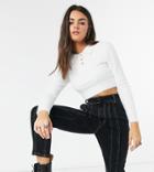 Reclaimed Vintage Inspired Polo Neck Sweater-white