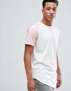 Jack & Jones Originals Longline T-shirt With Raglan Sleeve - White
