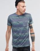 Threadbare Marl Stripe T-shirt - Blue