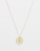 Orelia Disc & Crystal Bar Necklace - Gold