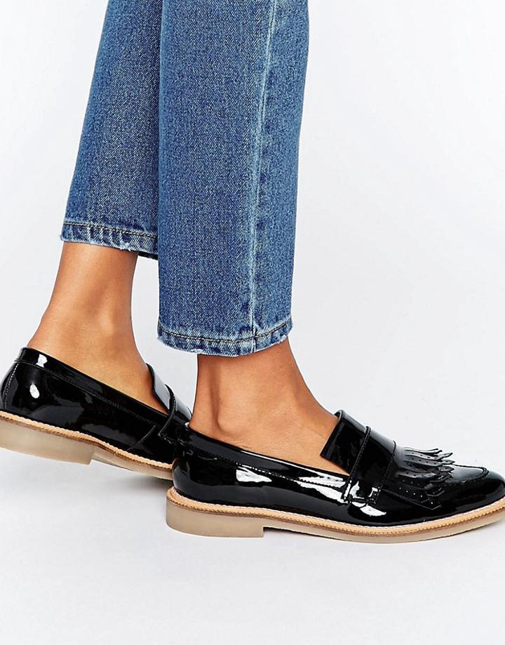 Asos Manning Premium Leather Loafers - Black