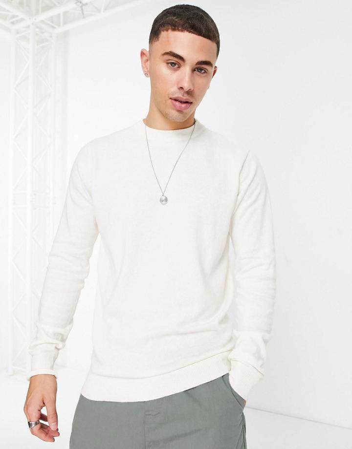 Threadbare Cotton Crew Neck Sweater In Unbleached-pink