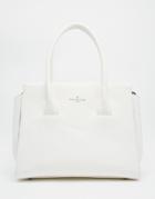 Paul's Boutique Bethany Winged Tote Bag In Faux Snake - White Snake