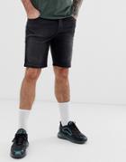 Asos Design 12.5oz Skinny Denim Shorts In Vintage Washed Black