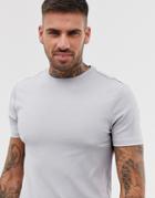 River Island Ribbed T-shirt In Ice Gray - Gray