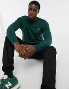 Ps Paul Smith Zebra Logo Crew Neck Knitted Sweater In Dark Green