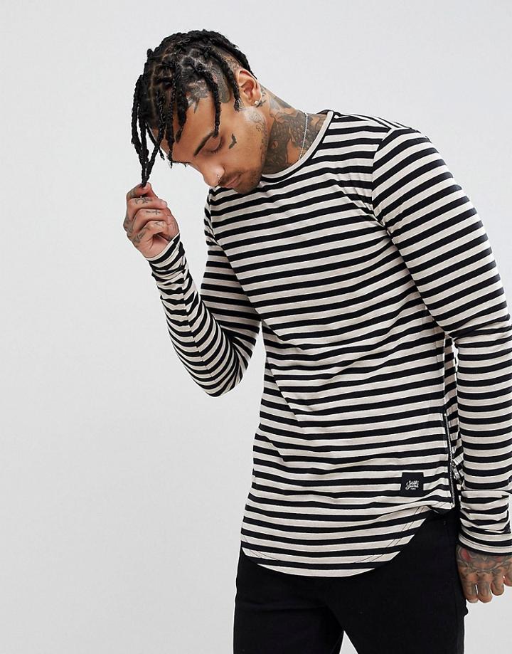 Sixth June Long Sleeve T-shirt In Stripe - Black