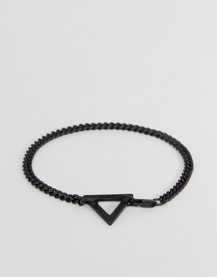 Icon Brand Triangle Chain Bracelet In Black - Black