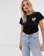 Santa Cruz Heart Dot Tee In Black